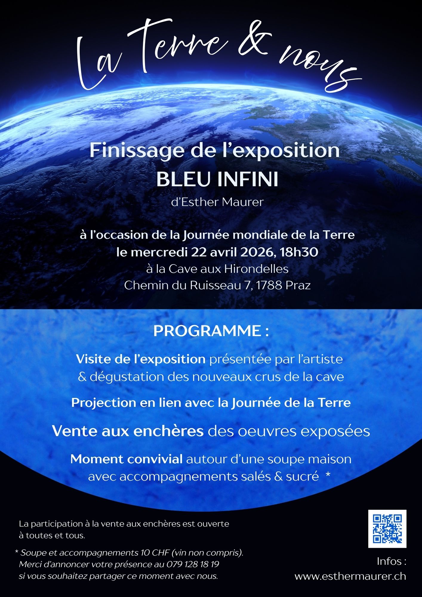 Finissage de l'exposition Bleu Infini d'Esther Maurer